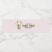 Étiquette Pour Bouteilles D'eau Fée Bow Rose Premier Anniversaire Personnalisé (Étiquettes simples)