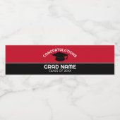 Étiquette Pour Bouteilles D'eau Félicitations Diplômé - Red Black Graduation (Étiquettes simples)