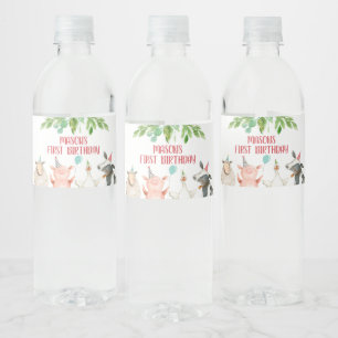 Étiquette Pour Bouteilles D'eau Ferme Anniversaire Barnyard Animaux Boy Decor Étiq