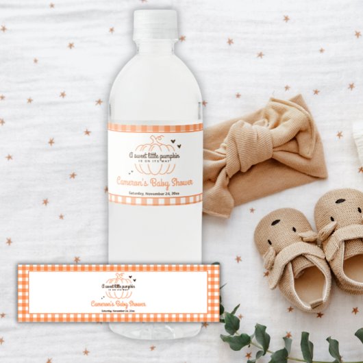 Étiquette Pour Bouteilles D'eau Ferme Citrouille d'automne Retro Garçon Baby showe