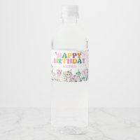 Fête Animaux Fille Anniversaire Sauvage Une Eau