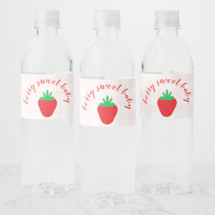 Étiquette Pour Bouteilles D'eau Fête bébé ultra sucrée aux fraises