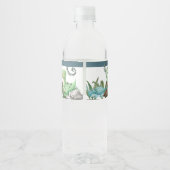 Étiquette Pour Bouteilles D'eau Fête comme un dinosaure Joyeux anniversaire Person (Dos)