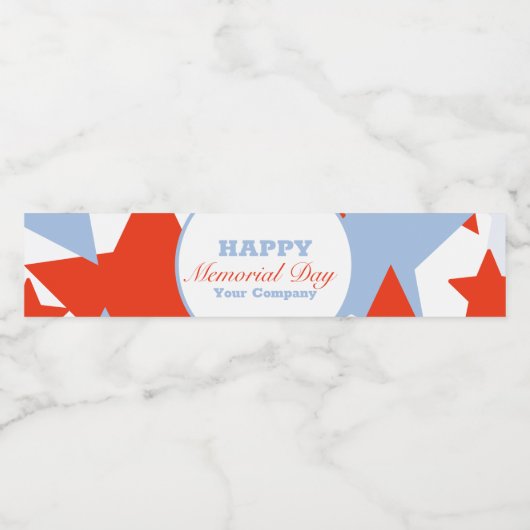 Étiquette Pour Bouteilles D'eau Fête commémorative de l'Abstrait Stars Memorial (Étiquettes simples)