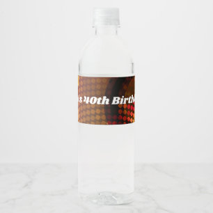 Étiquette Pour Bouteilles D'eau Fête d'anniversaire de danse disco orange des anné