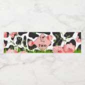 Étiquette Pour Bouteilles D'eau Fête d'anniversaire de la ferme de vache noire et  (Étiquettes simples)