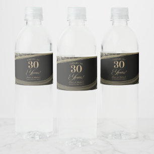 Étiquette Pour Bouteilles D'eau Fête d'anniversaire de mariage de 30 ans en Agate