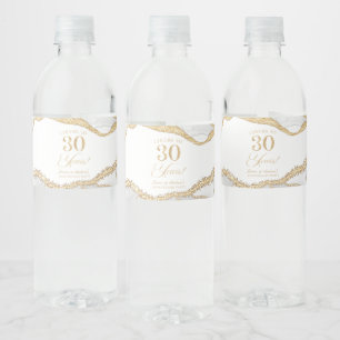 Étiquette Pour Bouteilles D'eau Fête d'anniversaire de mariage de 30 ans en Agate