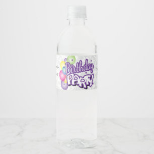 Étiquette Pour Bouteilles D'eau Fête d'anniversaire de Merci - pourpre
