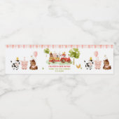 Étiquette Pour Bouteilles D'eau Fête d'anniversaire des animaux de ferme (Étiquettes simples)