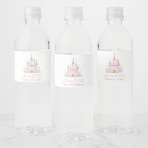 Étiquette Pour Bouteilles D'eau Fête d'anniversaire des filles au château de princ