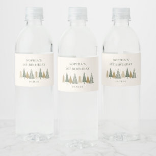 Étiquette Pour Bouteilles D'eau Fête d'anniversaire d'hiver