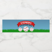 Étiquette Pour Bouteilles D'eau Fête d'anniversaire du baseball (Étiquettes simples)