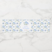 Étiquette Pour Bouteilles D'eau Fête d'anniversaire Floral Citrouille Bleu (Étiquettes simples)