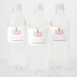 Étiquette Pour Bouteilles D'eau Fête d'anniversaire licorne magique