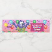 Étiquette Pour Bouteilles D'eau Fête d'anniversaire mignonne violet monstre fille (Étiquettes simples)