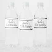 Étiquette Pour Bouteilles D'eau Fête d'anniversaire moderne blanche et noire (Bouteilles)