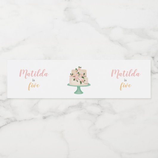 Étiquette Pour Bouteilles D'eau fête d'anniversaire modifiable (Étiquettes simples)