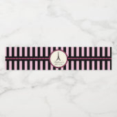 Étiquette Pour Bouteilles D'eau Fête d'anniversaire Paris rose et noir (Étiquettes simples)
