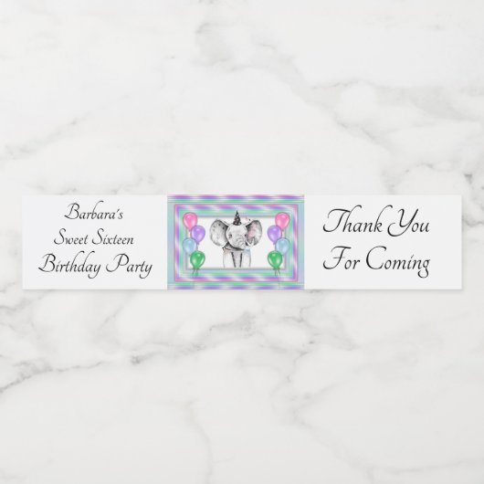 Étiquette Pour Bouteilles D'eau Fête d'anniversaire personnalisée (Étiquettes simples)