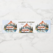 Étiquette Pour Bouteilles D'eau Fête d'anniversaire rustique de Camping Mountain (Étiquettes simples)