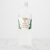 Étiquette Pour Bouteilles D'eau Fête d'anniversaire super Retro Rainbow (Devant)