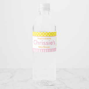 Étiquette Pour Bouteilles D'eau Fête de Baby Shower pour une jolie fille rose mign