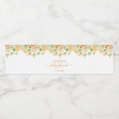 Étiquette Pour Bouteilles D'eau Fête de Bébé Fille Fleurs de Rose Jaune et Feuilla (Étiquettes simples)