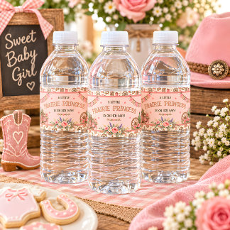 Étiquette Pour Bouteilles D'eau Fête de bébé Princesse de la Prairie occidentale 