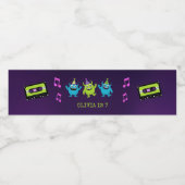 Étiquette Pour Bouteilles D'eau Fête de la Danse Monster Anniversaire (Étiquettes simples)