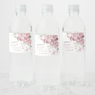 Étiquette Pour Bouteilles D'eau Fête de la Fête des mariées rose des papillons