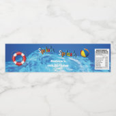 Étiquette Pour Bouteilles D'eau Fête de la piscine d'eau bleue (Étiquettes simples)
