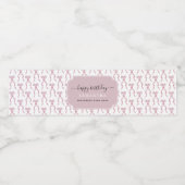 Étiquette Pour Bouteilles D'eau Fête de l'Aquarelle rose Bow Anniversaire (Étiquettes simples)