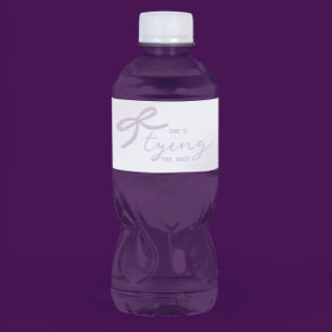 Étiquette Pour Bouteilles D'eau Fête de mariage aquarelle Ruban Violet
