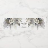 Étiquette Pour Bouteilles D'eau Fête de mariage Argent Golden White Roses Fleurs (Étiquettes simples)