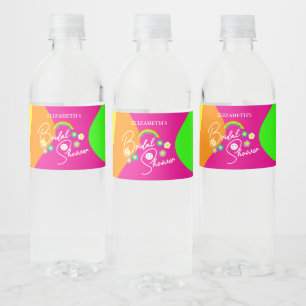 Étiquette Pour Bouteilles D'eau Fête de mariage rétro funky