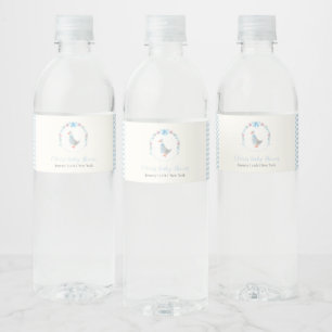 Étiquette Pour Bouteilles D'eau Fête de naissance de petite oie ridicule en vichy