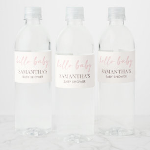 Étiquette Pour Bouteilles D'eau Fête de naissance Rose Bonjour Bébé