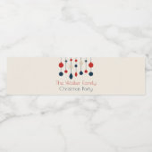 Étiquette Pour Bouteilles D'eau Fête de Noël Rouge Rétro (Étiquettes simples)