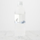 Étiquette Pour Bouteilles D'eau Fête des mariées d'aquarelle bleu foncé (Dos)