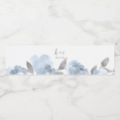 Étiquette Pour Bouteilles D'eau Fête des mariées d'aquarelle bleu foncé (Étiquettes simples)