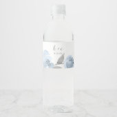 Étiquette Pour Bouteilles D'eau Fête des mariées d'aquarelle bleu foncé (Devant)