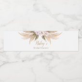 Étiquette Pour Bouteilles D'eau Fête des mariées d'aquarelle de Pampas Grass Bohem (Étiquettes simples)