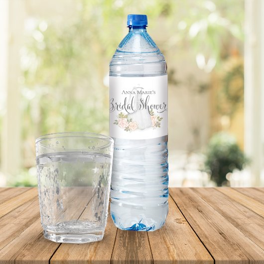 Étiquette Pour Bouteilles D'eau Fête des mariées d'aquarelle florale