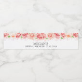 Étiquette Pour Bouteilles D'eau Fête des mariées d'aquarelle rose blanc (Étiquettes simples)