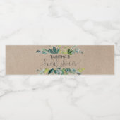 Étiquette Pour Bouteilles D'eau Fête des mariées de feuillage Kraft (Étiquettes simples)