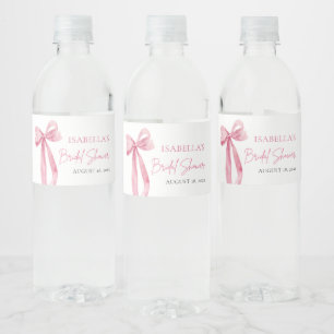 Étiquette Pour Bouteilles D'eau Fête des mariées de ruban à bow rose vierge modern
