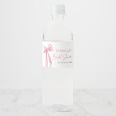 Étiquette Pour Bouteilles D'eau Fête des mariées de ruban à bow rose vierge modern (Devant)