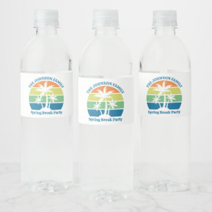Étiquette Pour Bouteilles D'eau Fête des palmiers de l'île tropicale personnalisab