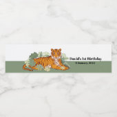 Étiquette Pour Bouteilles D'eau Fête du tigre, jungle animale (Étiquettes simples)